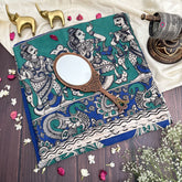 Vriksham Blue & Green Kalamkari Cotton Saree With Gatti Border-VS4535